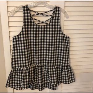 BB Dakota peplum tank with criss cross back